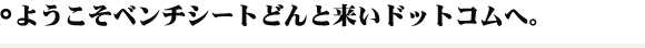 ようこそベンチシートどんと来いドットコムヘ